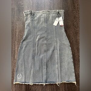 Gray Denim Skirt